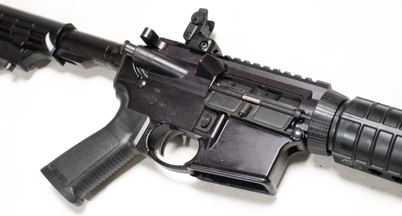 RUGER AR-556 5.56mm Police Trade-In Semi-Auto Rifle with Flip-Up Rear Sight (Magazine Not Included)